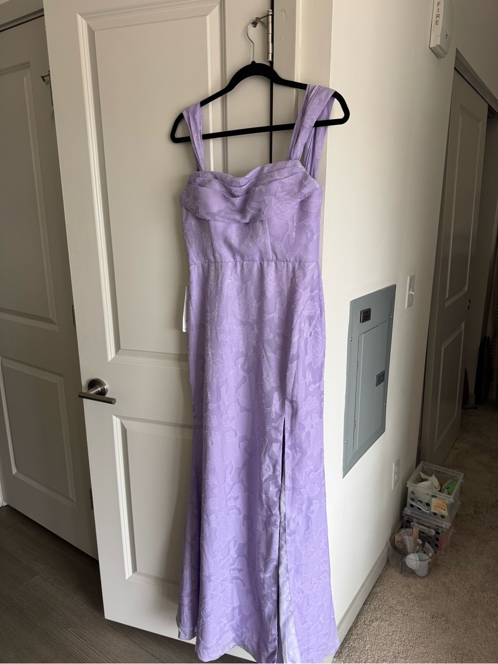 Azazie Lilac Floral Maxi Dress